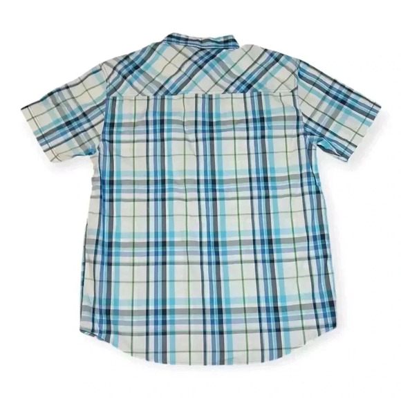 Southpole Men's Blue Plaid Button Down Short Sleeve Shirt Size XL - Picture 2 of 7